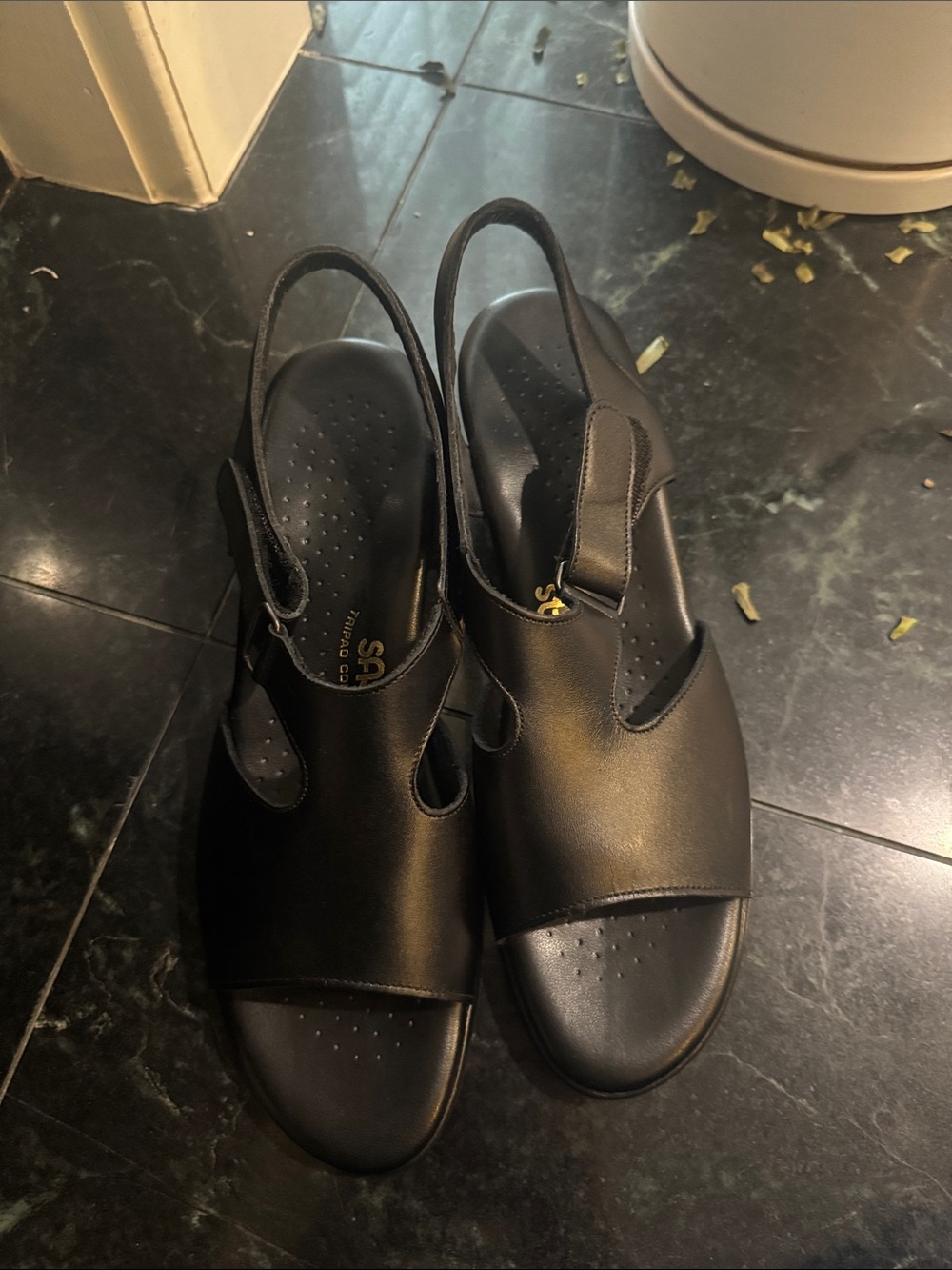 SAS Relaxed Black Slingback Comfort Sandals for Women NEW